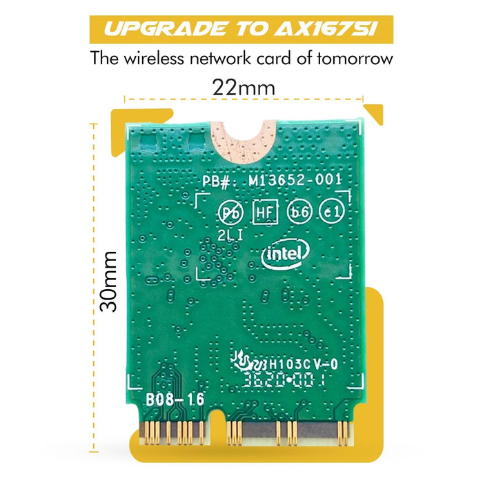 HighZer0 Electronics AX1675i Killer Series Verbesserter WiFi 6E-Adapter | Gaming-WiFi-Adapter | CNVio2 M.2-WiFi-Karte | 2,4-Gbit/s-WiFi für PC | Bluetooth 5.3-Unterstützung | Erfordert Intel-CPU der 11. Generation oder höher