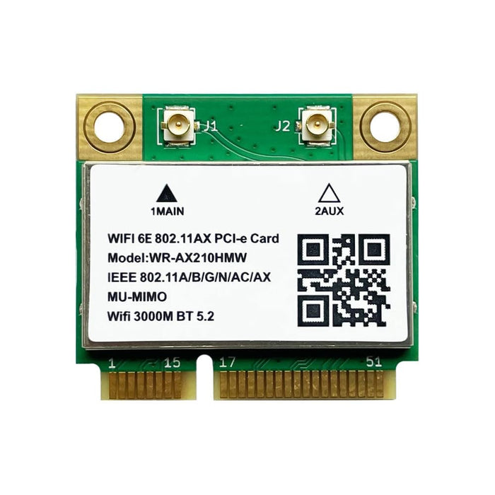 Mini-PCIe WLAN-Karte für Intel AX210 | Half Mini PCIe Netzwerkkarte | 2,4 Gbp mit Bluetooth 5.3 Unterstützung | HMC WLAN Ersatzteil AX210.HMWG WLAN-Karte AX210HMW