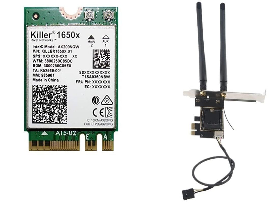 AX1650x Killer Series Desktop Wi-Fi 6 Kit | 2.4 Gbps | Bluetooth 5.2 Support | PCIe x4 | No vPro AX200.NGWG.NVXX