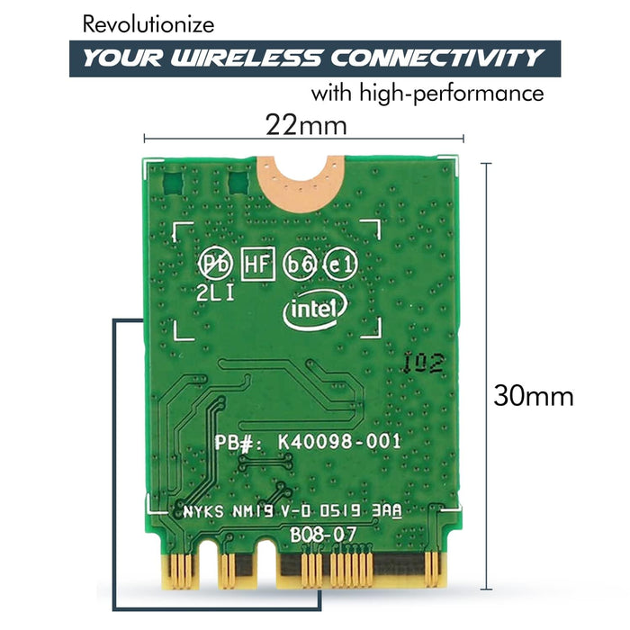 HighZer0 Electronics AX200 WiFi 6 Adapter | Dual-Band 802.11ax M.2 WLAN-Karte für PC | Bis zu 2,4 Gbit/s | Kein vPro | Unterstützt Bluetooth 5.2 &amp; Intel, AMD, Windows 10/11, Linux AX200NGW