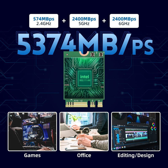 Intel WiFi 6E AX210 (Gig+) Wireless Network Adapter No vPro, Bluetooth 5.2 AX210.NGWG Wi-Fi 6E