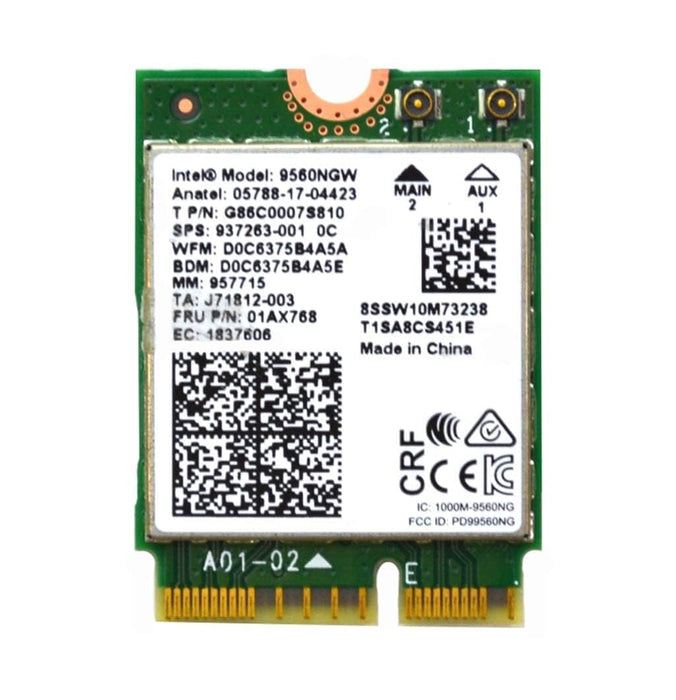 Intel 9560NGW Wireless-AC 9560 802.11AC WLAN PCI-Express Bluetooth 5.1 WiFi-Karte G86C0007S810 Kein vPro