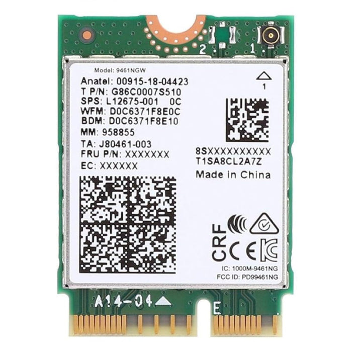 Legacy M.2 Wi-Fi Adapter for Intel 9461 Wireless-AC | 433Mbps WiFi with Bluetooth 5.1 | 2.4GHz & 5GHz Network Card | Designed for 8-9th Gen Intel CPU | 9461NGW Wireless Adapter