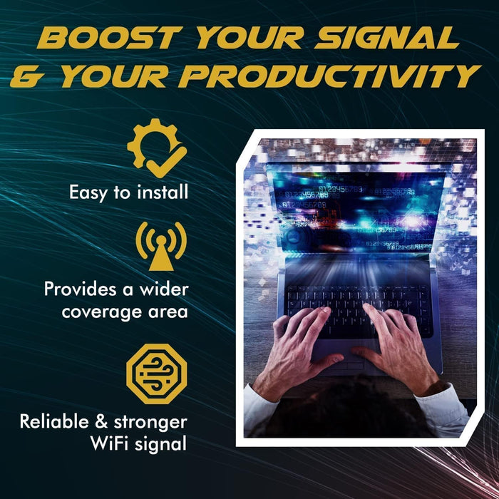 WiFi Antenna for PC, Laptop, Desktop & Motherboard | 2.4GHz/5GHz/6GHz | 4th Generation U.FL (Compatible with MHF4 and IPEX4) Connectors on M2 Wi-Fi Cards | 2-Pack 25cm (10in)