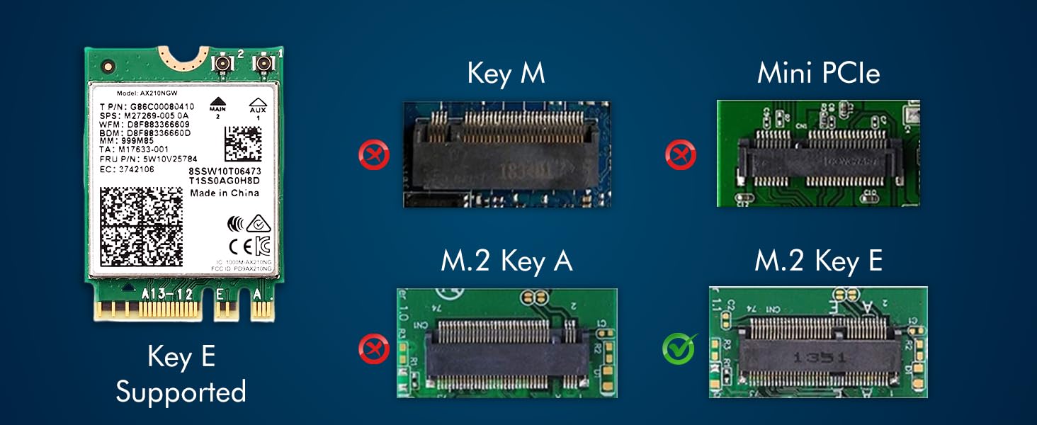 HighZer0 Electronics AX411 WiFi 6E Card | Tri-Band Wi-Fi | Up to 3.0 Gbps | CNVio2 M.2 Wifi Card for PC | Supports Bluetooth 5.3 | Requires Intel 12th+ Gen CPU Windows 10/11, Linux | AX411NGW