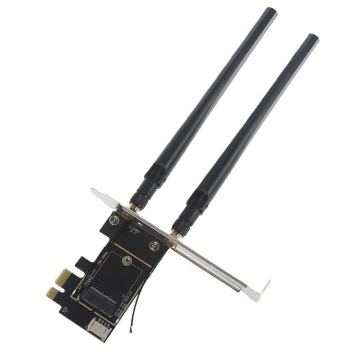 Laptop to Desktop (PCIe x1) Wi-Fi Card Converter for M.2 PCIe Network Cards with Bluetooth Support