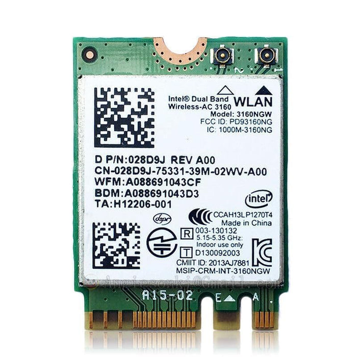 HighZer0 Electronics Wireless-AC 3160 Legacy WLAN-Adapter | 433 Mbit/s WLAN mit Bluetooth 4.0 | 2,4 GHz und 5 GHz Netzwerkkarte | Unterstützt Intel AMD Linux und Windows | 3160NGW Wireless Adapter