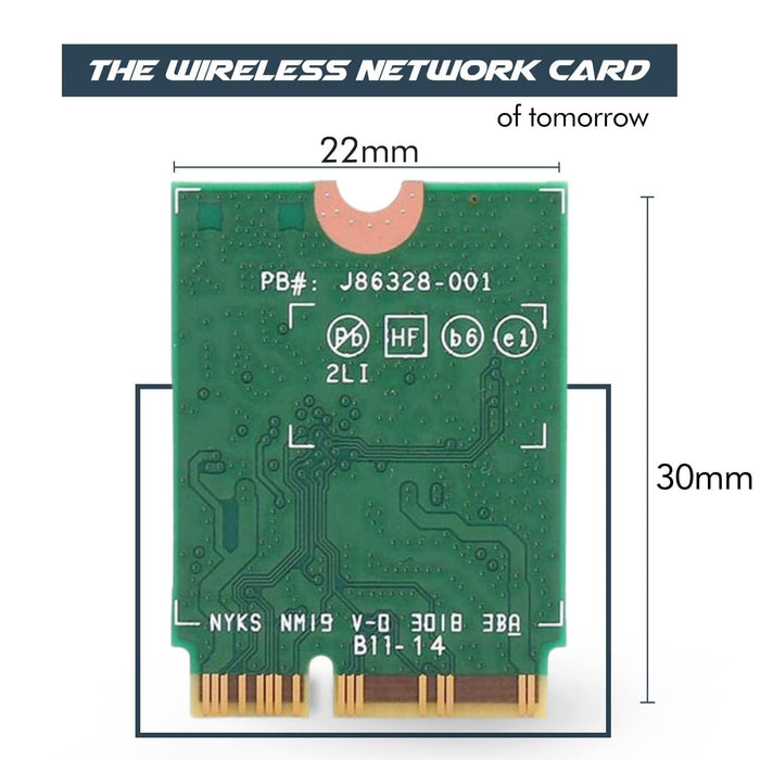 WiFi 7 Adapter for Intel BE201 | Tri-Band Wireless | Up to 5.8Gbps | M.2 CNVio3 for PCs | Bluetooth 5.4 Support | For Intel 13th Gen and Newer CPUs, Windows 10/11, Linux | BE201NGW