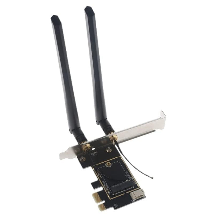 Laptop to Desktop (PCIe x1) Wi-Fi Card Converter for M.2 PCIe Network Cards with Bluetooth Support