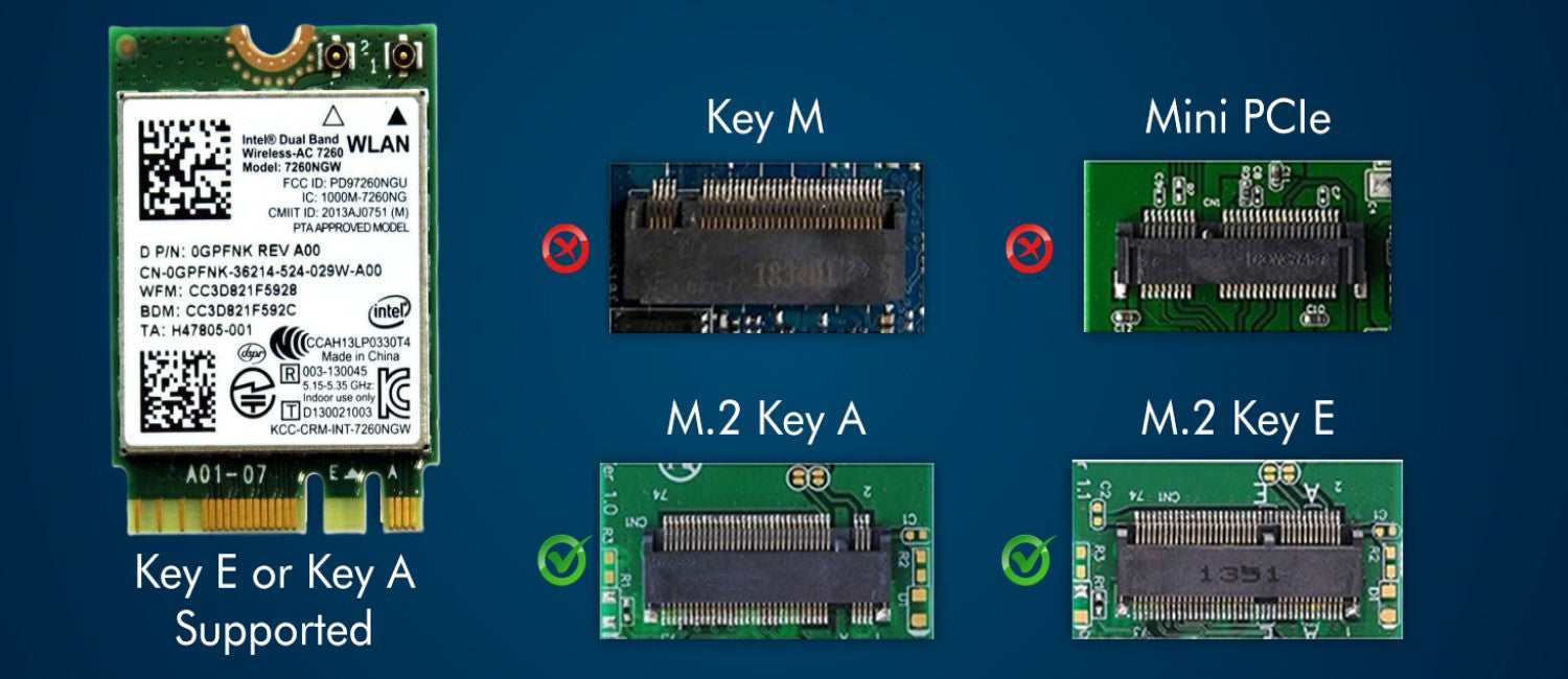 Legacy M.2 Wi-Fi Adapter for Intel 7260 Wireless-AC | 867Mbps WiFi with Bluetooth 4.0 | 2.4GHz & 5GHz Network Card | 7260NGW Internal PC Wi-Fi Adapter