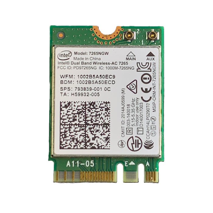 Legacy M.2 Wi-Fi-Adapter für Intel 7265 Wireless-AC | 867 Mbit/s Wi-Fi mit Bluetooth 4.0 | 2,4 GHz und 5 GHz Netzwerkkarte | 7265NGW