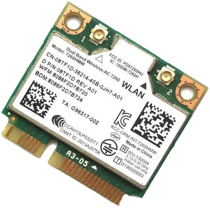 HighZer0 Electronics Wireless-AC 7260 Half Mini PCIe Network Card | 867 Mbps with Bluetooth 4.0 Support | HMC WLAN Replacement Part 7260.HMWG Wi-Fi Card 7260HMW