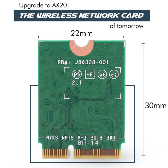 HighZer0 Electronics AX201 WiFi 6 Card | Dual Band Wi-Fi | 2.4 Gbps | CNVio2 M.2 Wifi Card for PC | Supports Bluetooth 5.2 | Requires Intel 10th+ Gen CPU with Windows 10+ or Linux | AX201NGW