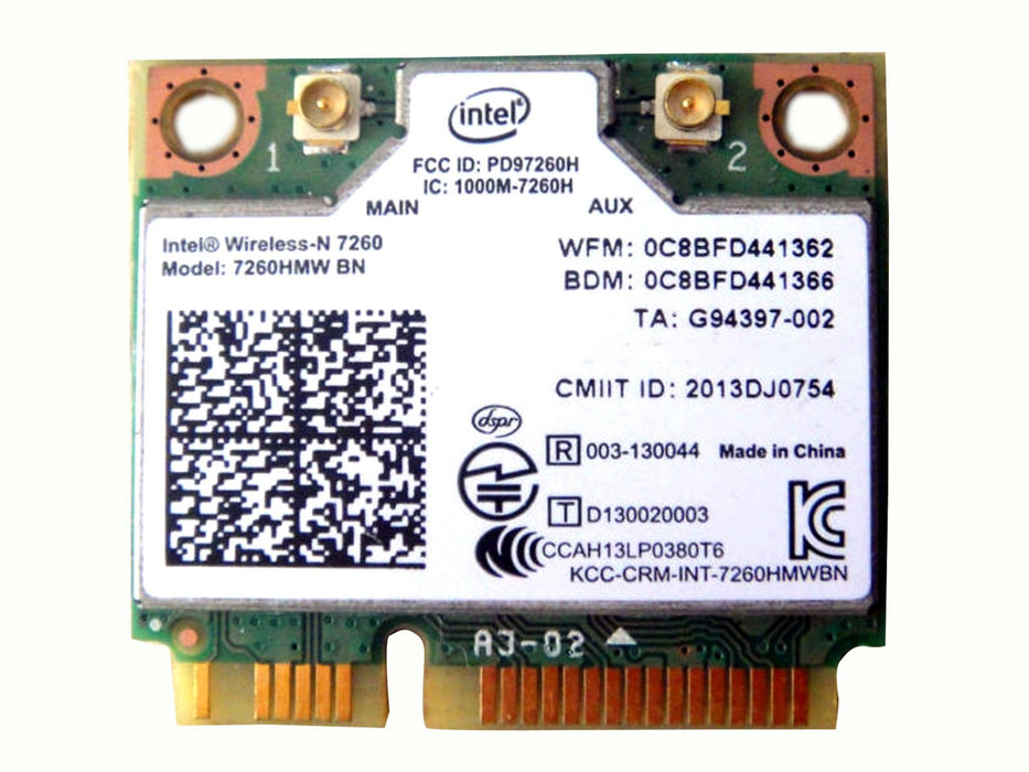 Intel Wireless-n 7260 7260hmw Bn Half Mini Pci-e Bluetooth Bt Wireless WiFi Card 802.11 B G N
