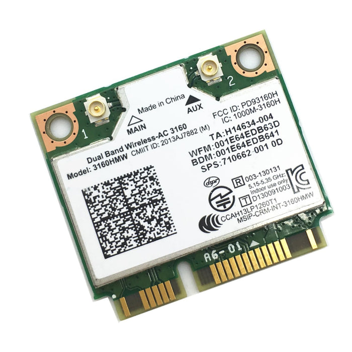 HighZer0 Electronics Wireless-AC 3160 Halb Mini PCIe Netzwerkkarte | 433 Mbit/s mit Bluetooth 4.0 Unterstützung | HMC WLAN Ersatzteil 3160.HMWG Wi-Fi Karte 3160HMW