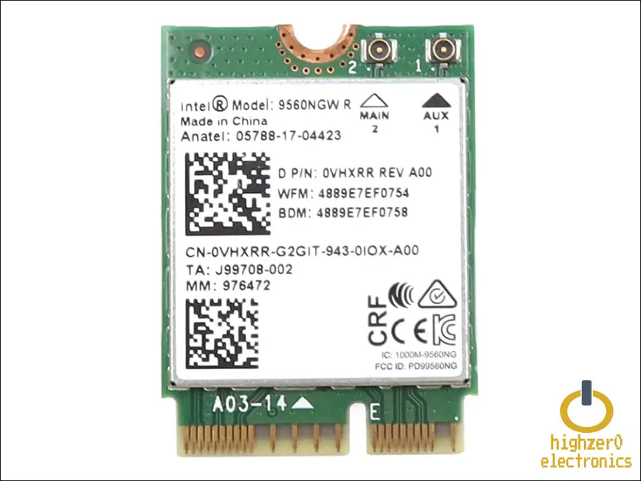 9560ngw r Wireless-ac 9560 Pci-express M.2 2230 802.11ac Wlan Bluetooth 5.1 Wifi Card Vhxrr 0vhxrr Cn-0vhxrr Compatible Replacement Spare