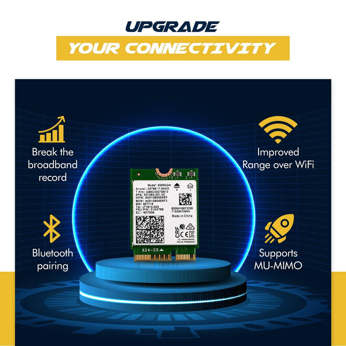 HighZer0 Electronics AC 9560 CNVio Legacy WiFi Adapter for PC | WiFi 5 Dual Band 802.11ac | Up to 1.73 Gbps | Supports Bluetooth 5.1 Windows & Linux | Requires 8-9th Gen Intel CPU | 9560NGW