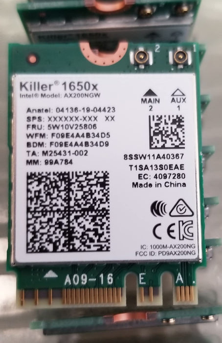 Intel Killer Wi-Fi 6 AX1650x AX200 M.2 2230 Bluetooth 5.2 WiFi-Karte (Einzelpackung)