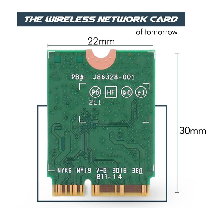 WiFi 7 Adapter for Intel BE202 | M.2 PCIe Format | Tri-Band 2.4/5/6 GHz | Up to 2.4 Gbps | WiFi Card for PCs | Bluetooth 5.4 Compatible | For Intel PC with Windows 10/11 | BE202NGW