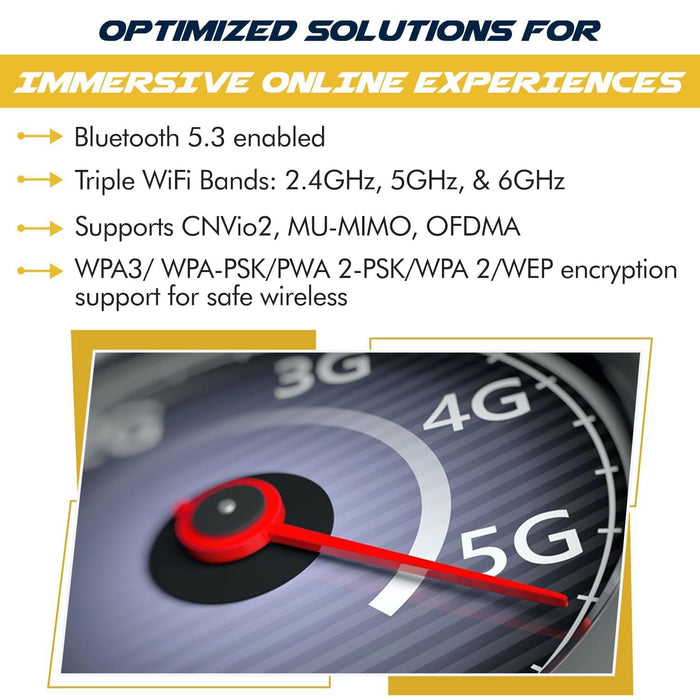Killer Series für Intel AX1690i WiFi 6E Gaming-Adapter-Upgrade | CNVio2 M.2 WiFi-Karte | High-Speed ​​3,0 Gbps WiFi für PC | Bluetooth 5.3-Unterstützung | Unterstützt Intel-CPUs ab der 12. Generation
