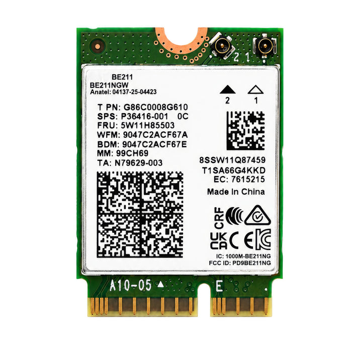 WiFi 7 R2 Adapter for Intel BE211 | Tri-Band Wireless | Up to 5.8Gbps | M.2 CNVio3 for PCs | Bluetooth 6 Support | For Intel 14th Gen and Newer CPUs, Windows 10/11, Linux | BE211NGW