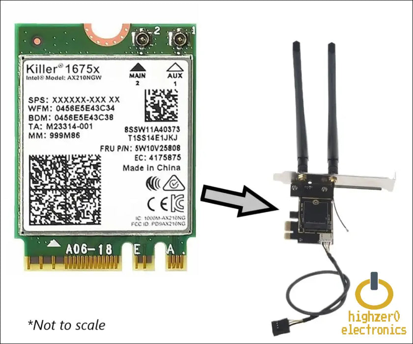 Ax1675x Killer Series Desktop Wi-fi 6e Kit | 2.4 Gbps | Bluetooth 5.3 Support | Pcie X4 | Tri Band 2.4/5/6 Ghz no Vpro Ax210.ngwg.nvx