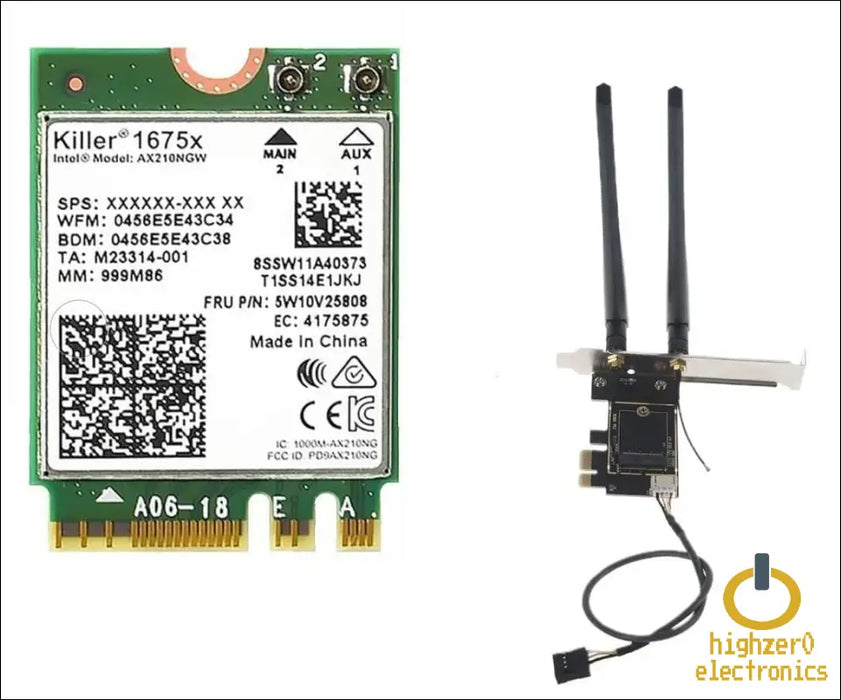 Ax1675x Killer Series Desktop Wi-fi 6e Kit | 2.4 Gbps | Bluetooth 5.3 Support | Pcie X4 | Tri Band 2.4/5/6 Ghz no Vpro Ax210.ngwg.nvx