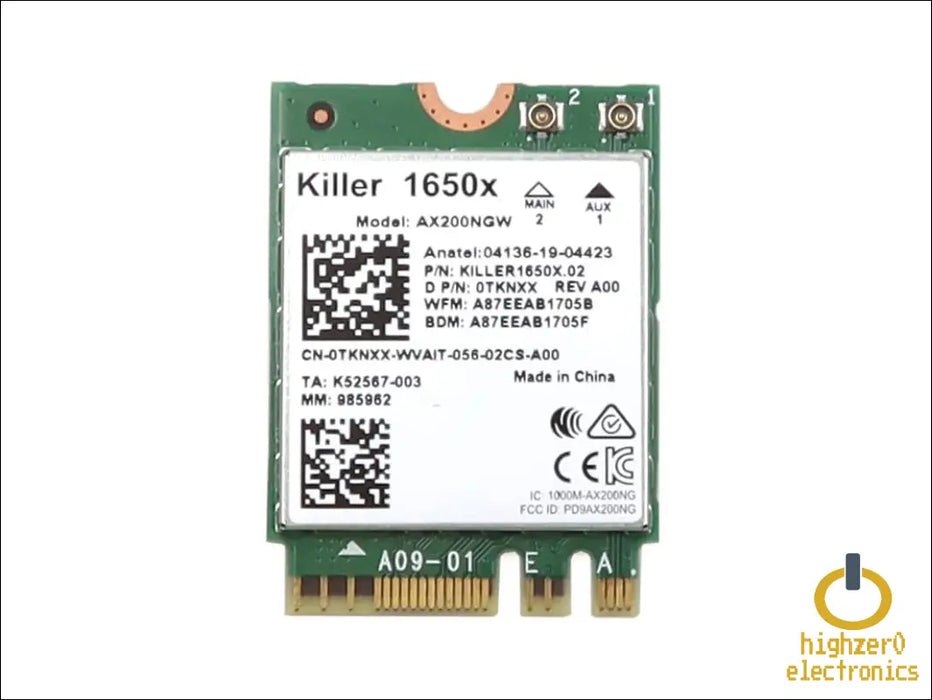 For Killer Wi-fi 6 Ax1650 1650x Ax200ngw 2.4gbps Dual Band Bluetooth-compatible 5.1 Ngff Card