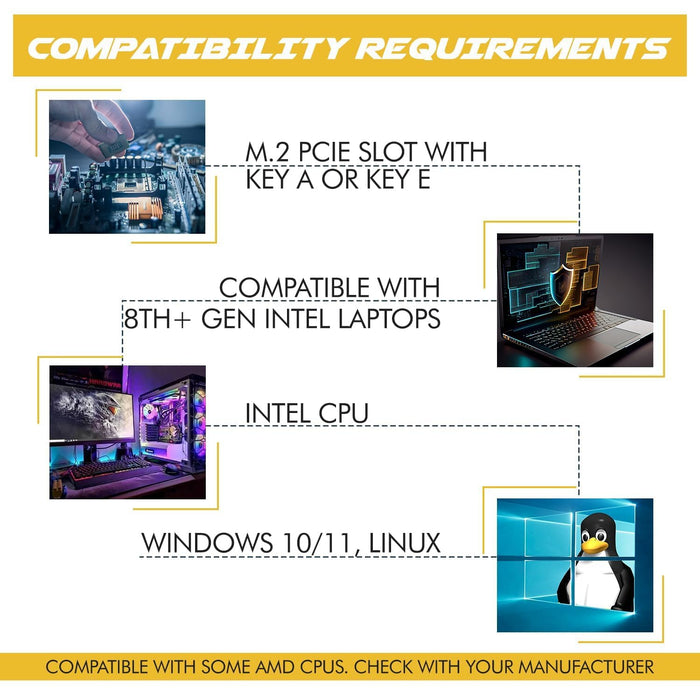 Killer Series für Intel AX1675x Gaming WiFi 6E Adapter-Upgrade | M.2 WiFi-Karte für PC | 2,4 Gbit/s WiFi | Bluetooth 5.3-kompatibel | Für die meisten Intel- und AMD-Systeme