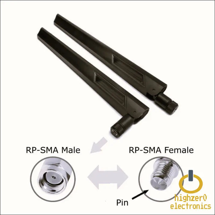 Black and 10dbi Dual Band Signal Booster Wi-fi Antennas (2.4ghz/5ghz-5.8ghz) with Rp-sma Male Connector for Wireless Camera Router Hotspot