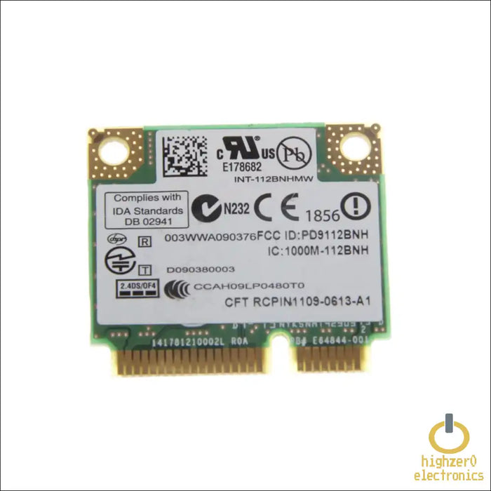 HIGHZER0 ELECTRONICS LEGACY WIFI 4 & 5 CARD HALF MINI PCIE, NETWORK, ONLINE GAMING WIRELESS-N CENTRINO 1000 | 300 MBPS WITH BLUETOOTH