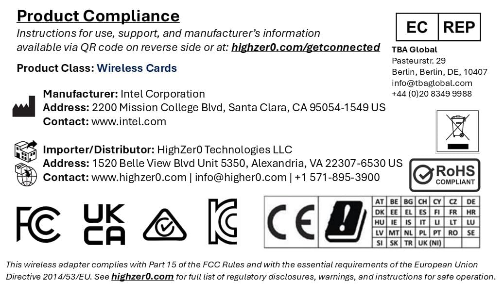 HighZer0 Electronics Wireless-N 1030 Half Mini PCIe Netzwerkkarte | 300 Mbit/s mit Bluetooth-Unterstützung | HMC WLAN-Ersatzteil 1230BNH Wi-Fi Karte 11230BNHMW