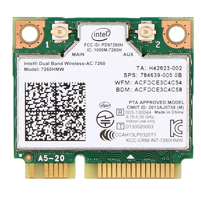 Intel Dual Band Wireless-AC 7260 WiFi Bluetooth Half Mini Card