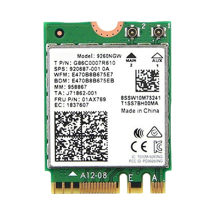 Diseñado para la tarjeta WiFi heredada Intel M.2 AC 9260 con Bluetooth 5.1 | Hasta 1,73 Gbps, MU-MIMO, WiFi 5 | Funciona con Intel, AMD, Linux y Windows 10/11 | No vPro | Adaptador WiFi modelo 9260NGW