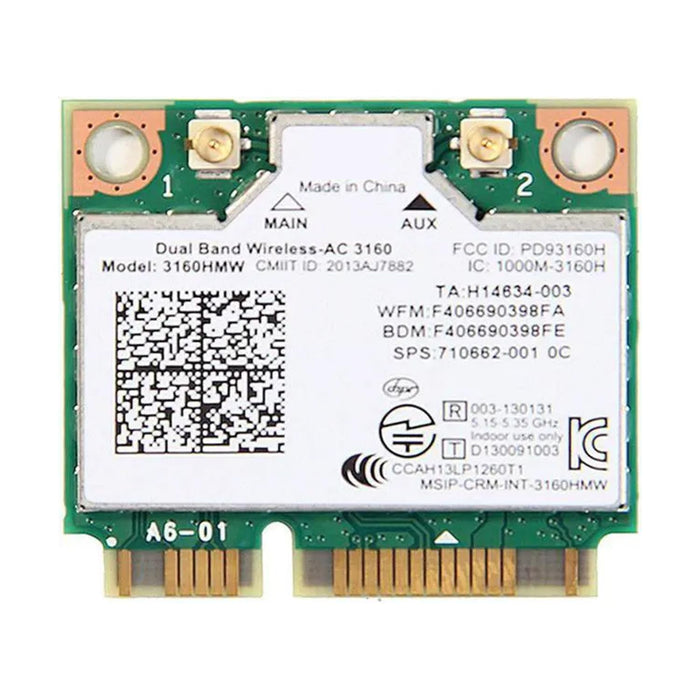 HighZer0 Electronics Wireless-AC 3160 Halb Mini PCIe Netzwerkkarte | 433 Mbit/s mit Bluetooth 4.0 Unterstützung | HMC WLAN Ersatzteil 3160.HMWG Wi-Fi Karte 3160HMW