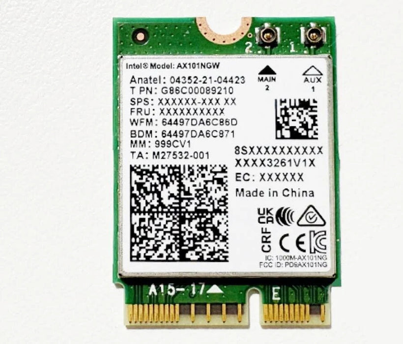 WiFi 6 Adapter for Intel AX101 | Dual Band Up to 600 Mbps | CNVio2 M.2 | Bluetooth 5.2 Support | Requires Intel 10th Gen and Above CPUs, Windows 10 & 11, Linux | AX101NGW