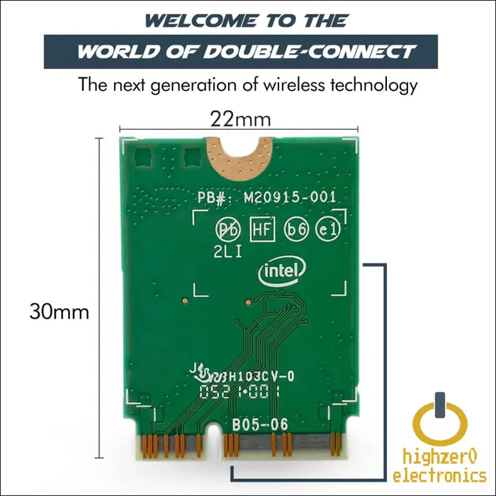 Highzer0 Electronics Ax411 Wifi 6e Card | Tri-band Wi-fi | Up To 3.0 Gbps | Cnvio2 M.2 Wifi For Pc | Supports Bluetooth 5.3 | Requires