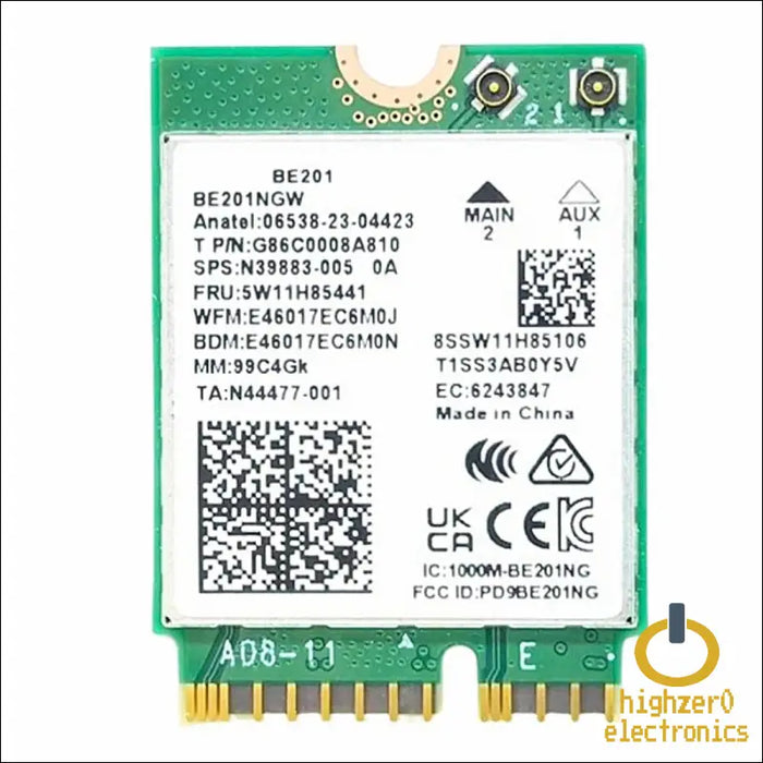 Highzer0 Electronics Be201 Wifi 7 Card | Tri-band Wi-fi | Up to 5.8 Gbps | Cnvio3 M.2 Wifi for Pc | Supports Bluetooth 5.4 | Requires Intel