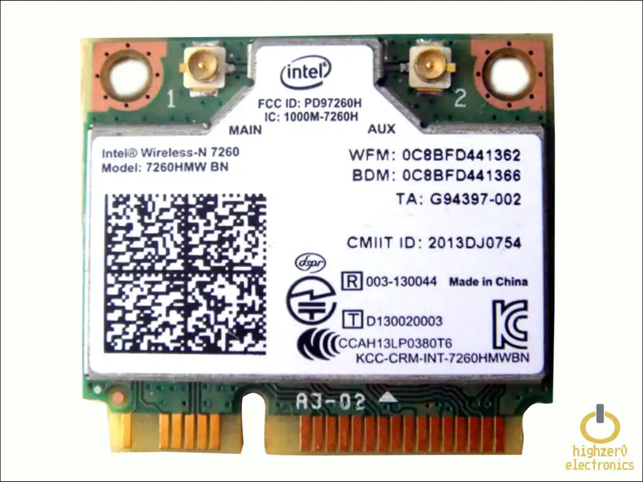 HIGHZER0 ELECTRONICS LEGACY WIFI 4 & 5 CARD MINI PCIE SLOT, NETWORK, INTEL SMART CONNECT MINI-PCIE WI-FI FOR CENTRINO 7260 | HALF | 300