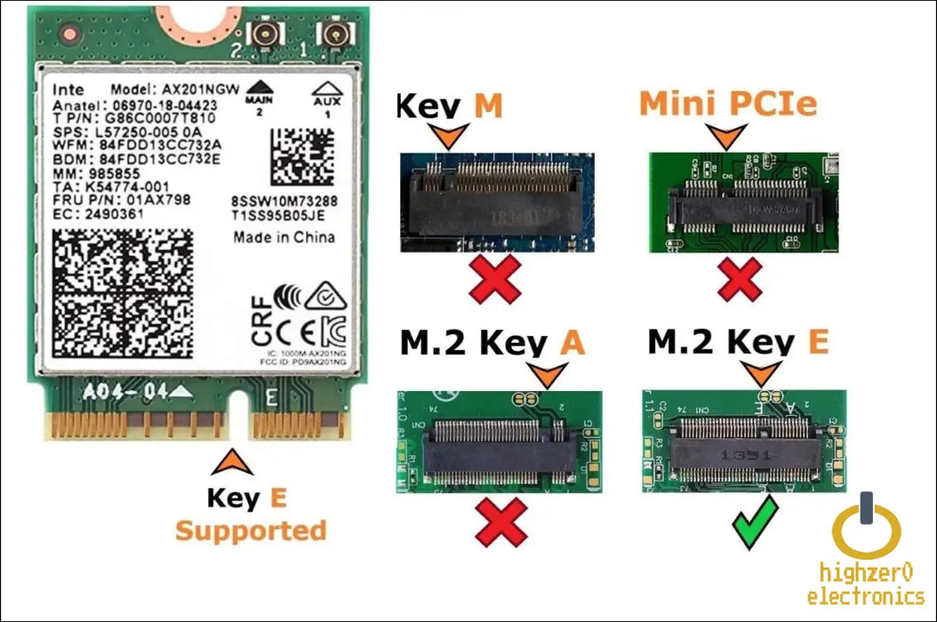 Intel Ax201 Wifi 6 Adapter | Dual Band Up to 2.4 Gbps | Cnvio2 M.2 | Bluetooth 5.2 Support | Requires 10th Gen and Above Cpus Windows 10 &