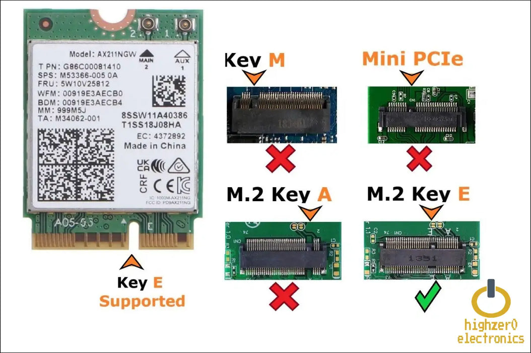 Wifi 6e Adapter for Intel Ax211 | Tri-band Up to 2.4 Gbps | Cnvio2 M.2 | Bluetooth 5.3 Support | Requires 11th Gen and Above Cpus Windows