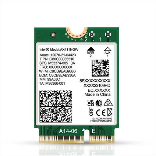 HIGHZER0 ELECTRONICS WIFI 6E CARD 6GHZ BAND, AX411 MODULE, INTEL DUAL CONNECT ADAPTER FOR | TRI-BAND WIRELESS | UP TO 3.0 GBPS | CNVIO2 M.2