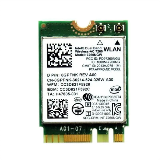 HIGHZER0 ELECTRONICS LEGACY WIFI 4 & 5 CARD INTEL WIRELESS, NGFF M2 INTERFACE, AC 7260NGW M.2 WI-FI ADAPTER FOR 7260 WIRELESS-AC | 867MBPS