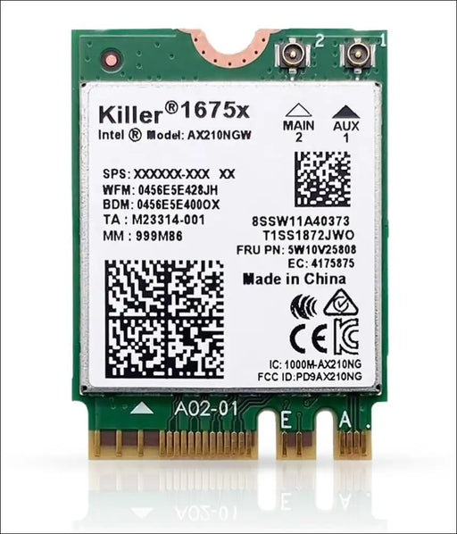 HIGHZER0 ELECTRONICS WIFI 6E CARD AX1675X, KILLER SERIES FOR INTEL GAMING ADAPTER UPGRADE | M.2 PC | 2.4 GBPS | BLUETOOTH 5.3 COMPATIBLE