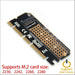 M.2 SSD PCIE Adapter Aluminium Alloy Shell LED Expansion Card Computer Interface NVMe NGFF To 3.0 X16 Rise