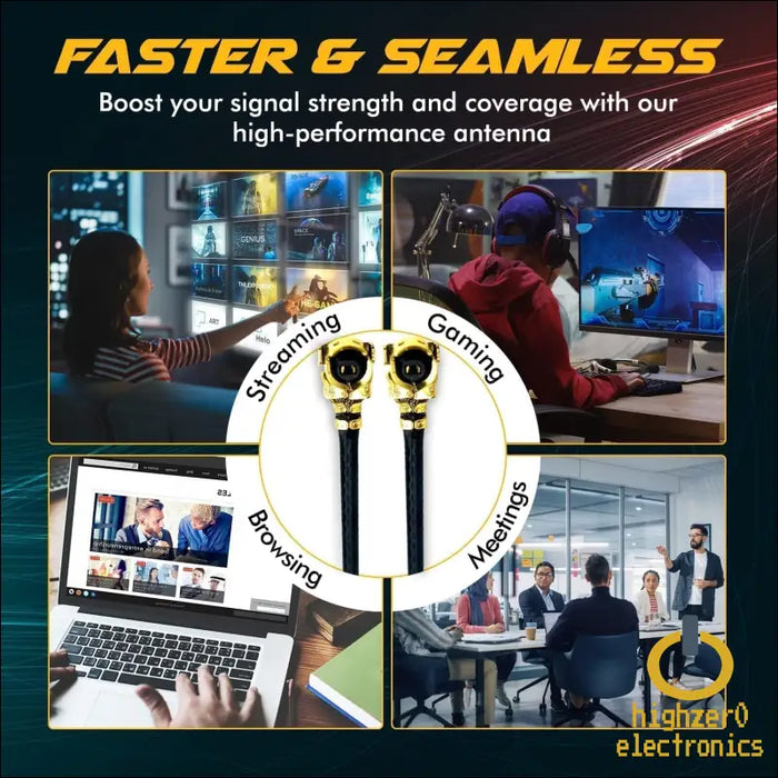 Wifi Antenna for Pc Laptop Desktop & Motherboard | 2.4ghz/5ghz/6ghz | 4th Generation U.fl (compatible with Mhf4 and Ipex4) Connectors on M2