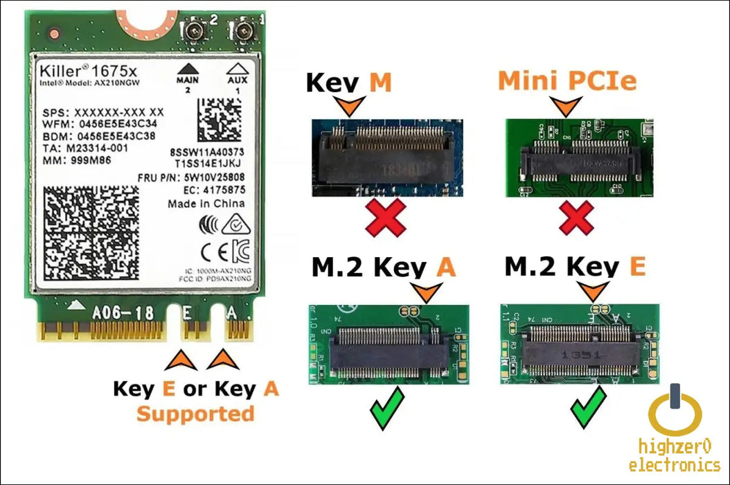 Intel Ax1675x Killer Series Gaming Wifi 6e Adapter Upgrade | M.2 Card for Pc | 2.4 Gbps | Bluetooth 5.3 Compatible | for Most and Amd